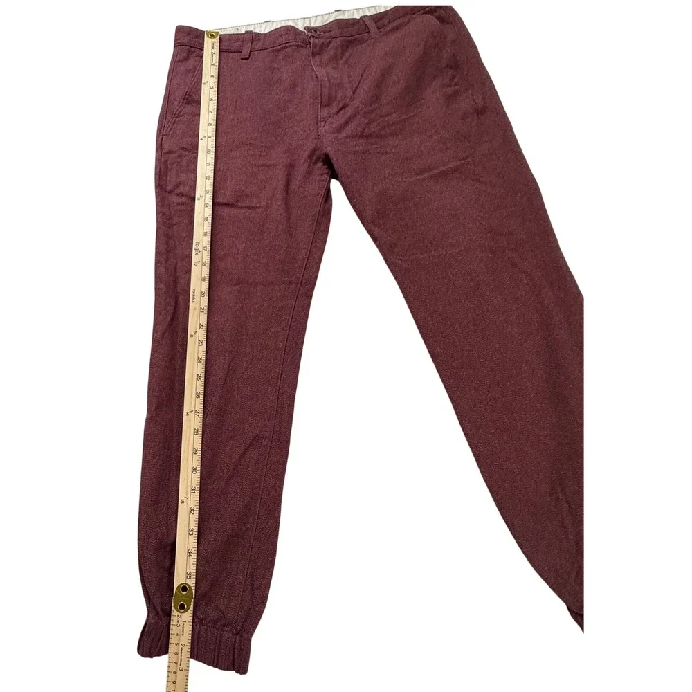 Levis Mens Jogger Pants 36x32‎ Burgundy Heathered Elastic Cuff Chino 4433